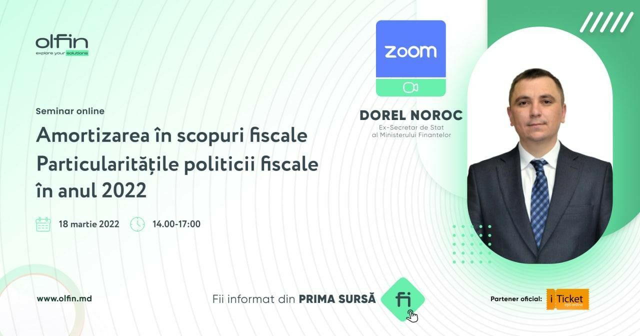 Amortizarea în scopuri fiscale cu Dorel Noroc!                (Ex-Secretar de Stat al Ministerului Finanțelor)