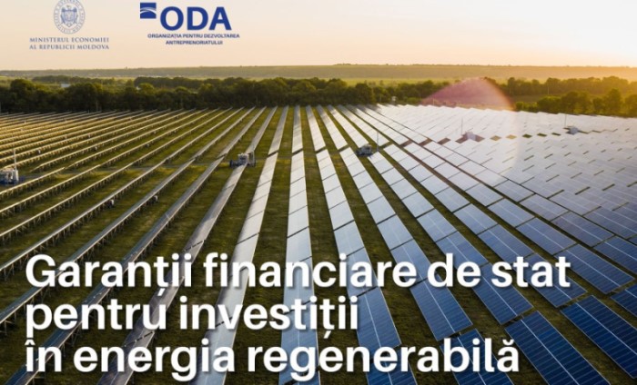 Organizația pentru Dezvoltarea Antreprenoriatului (ODA) oferă garanții financiare de pînă la 5 milioane lei pentru companiile care vor să investească în domeniul energetic