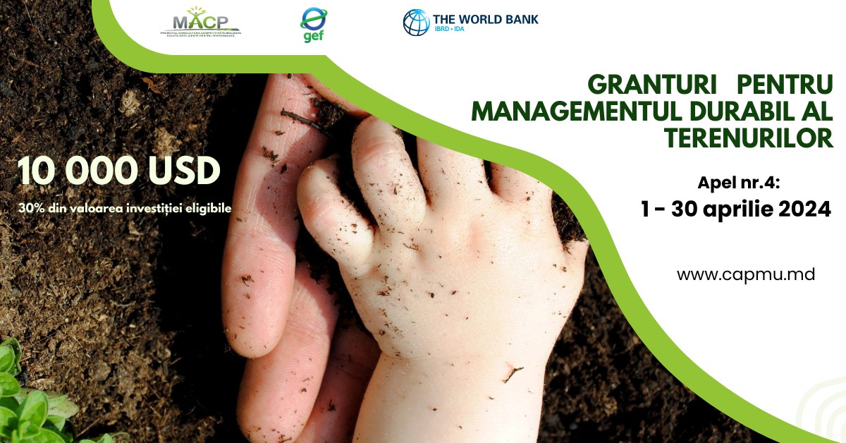 Granturi de 10 mii $ pentru agricultori: Este lansat al patrulea apel pentru investiții în managementul durabil al terenurilor