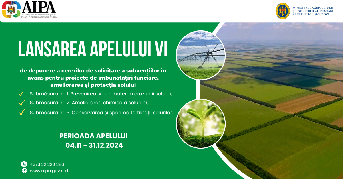 Granturi de până la 10.000 USD pentru agricultori: Apel în desfășurare la AIPA