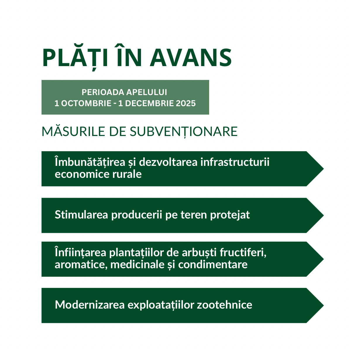 Agricultorii pot solicita subvenții în avans și pe etape în perioada 1 octombrie – 1 decembrie 2025