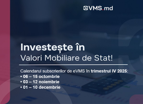 Calendarul subscrierilor prin platforma eVMS pentru trimestrul IV 2025