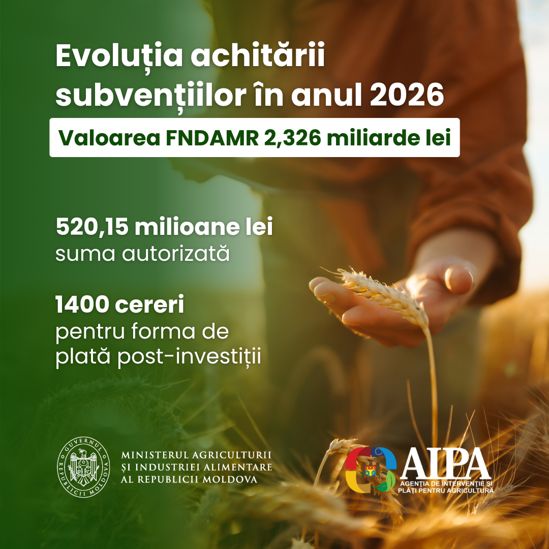 AIPA a autorizat, de la începutul anului, peste 520 milioane de lei pentru plăți post-investiții