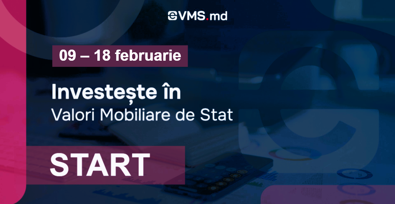 9–18 februarie 2026: o nouă rundă de subscriere a valorilor mobiliare de stat prin eVMS.md