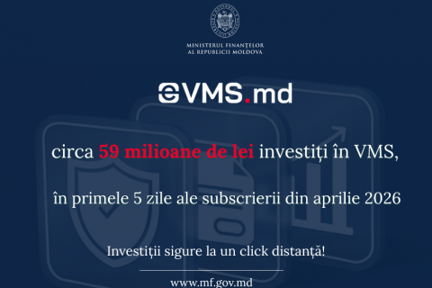 Circa 59 milioane lei investiți prin platforma eVMS.md în primele 5 zile ale subscrierii din aprilie 2026